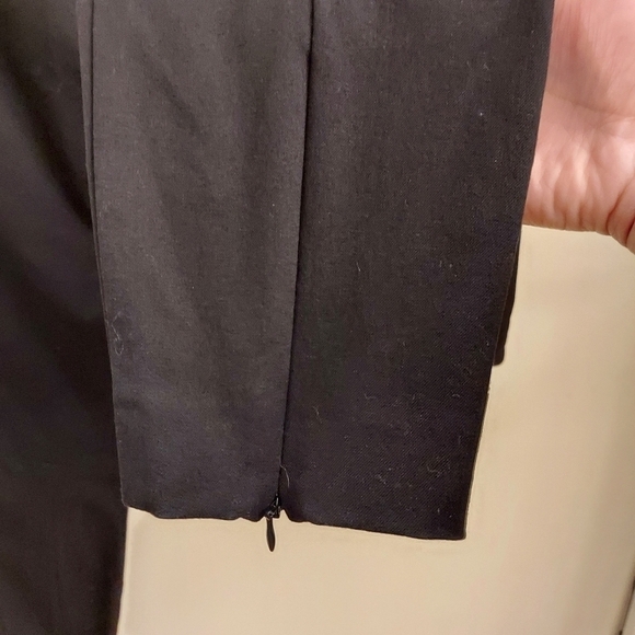 ZARA WOMAN Black Straight Leg Pants with Zippered Hems - Picture 9 of 12